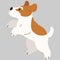 Simple and adorable Fox Terrier jumping flat colored