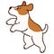 Simple and adorable Fox Terrier jumping outlined