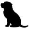 Simple and adorable French Mastiff Silhouette sitting in side view