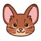Simple and adorable illustration of Abyssinian cat front head outlined