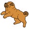 Simple and adorable illustration of Shar-Pei Dog running