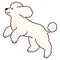 Simple and adorable jumping white colored Poodle dog illustration