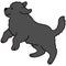 Simple and adorable Newfoundland dog illustration jumping