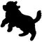 Simple and adorable Newfoundland dog Silhouette jumping