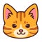 Simple and adorable Orange Tabby cat face outlined