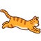Simple and adorable Orange Tabby cat jumping outlined