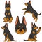 Simple and adorable outlined illustrations of Doberman Pinscher