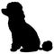 Simple and adorable Poodle dog Silhouette sitting in side view