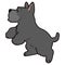 Simple and adorable Scottish Terrier illustration jumping