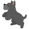 Simple and adorable Scottish Terrier illustration jumping flat colored