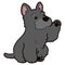 Simple and adorable Scottish Terrier illustration waving