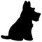 Simple and adorable Scottish Terrier Silhouette sitting in side view