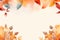 Simple aesthetic autumn inspired autumn watercolor background with leaves and nature elements