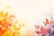 Simple aesthetic autumn inspired autumn watercolor background with leaves and nature elements