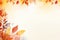 Simple aesthetic autumn inspired autumn watercolor background with leaves and nature elements