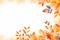 Simple aesthetic autumn inspired autumn watercolor background with leaves and nature elements