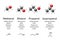 Simple alcoholic compounds, molecular models and formulas