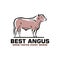 SIMPLE ANGUS CATTLE STANDING LOGO