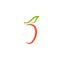 Simple apple icon design vector illustration, eco food