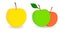 Simple Apple icon, version with single and two fruits