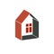 Simple architectural construction, house abstract vector symbol