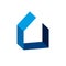 Simple architectural construction, house abstract vector symbol, can be used in real estate business and engineering. Design elem