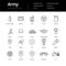 Simple Army Lline Icons