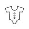 Simple baby bodysuit outline vector icon. EPS 10.. Kids fashion flat clothes.... Newborns bodysuits. Basic baby clothing.