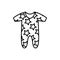 Simple baby pajamas outline vector icon. EPS 10... Kids fashion flat clothes.... Newborns wear...... Basic baby clothing.