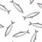 Simple background with sea fish. Realistic herring seamless pattern.