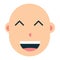 simple bald flat cartoon face avatar vector