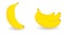 Simple Banana icon, version with single and two fruits