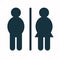 Simple basic sign icon male and female toilet. Vector illustration.