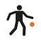 Simple Basketball Dribbling Sport Figure Symbol Vector Illustration