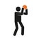 Simple Basketball Shot Sport Figure Symbol Vector Illustration