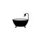 Simple Bathtub icon with shower sign. Editable Vector EPS 10 Symbol