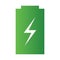 Simple battery green icon with ecology concept. Save energy icon sign symbol. Recycle logo. Vector illustration for any design