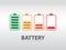 Simple battery icon with colorful charge level