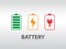 Simple battery icon with colorful charge level