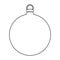 Simple Bauble outline for christmas tree isolated on white background