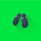 Simple Beach Slippers Icon On Green Background