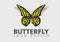 Simple beautiful butterfly vector logo design template open wings from top view
