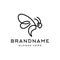 Simple bee logo vector line outline icon in trendy hipster vintage classic style illustration