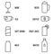 Simple beverage outline icon set