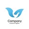 Simple Bird blue color logo template vector