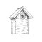 Simple bird house, birch nest box