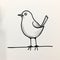 Simple Bird Silhouette Drawing On Sketch Pad