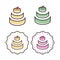 Simple Birthday Cherry Cake Emblem Badge Logo