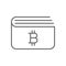 Simple Bitcoin Wallet Thin Line Symbol Icon Design