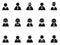 Simple black businessman avatar icons set